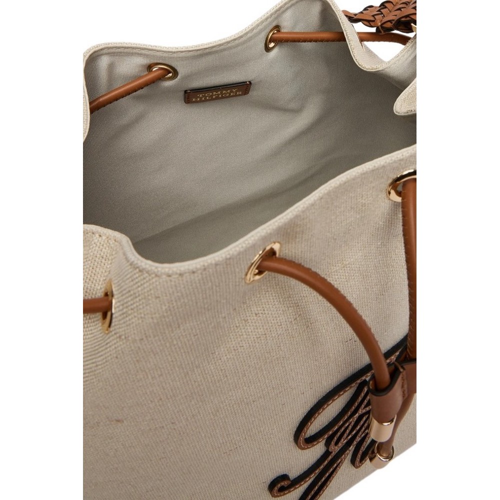 TOMMY HILFIGER ELEV SUMMER BUCKET CANVAS ΤΣΑΝΤΑ ΓΥΝΑΙΚΕΙΑ SAND