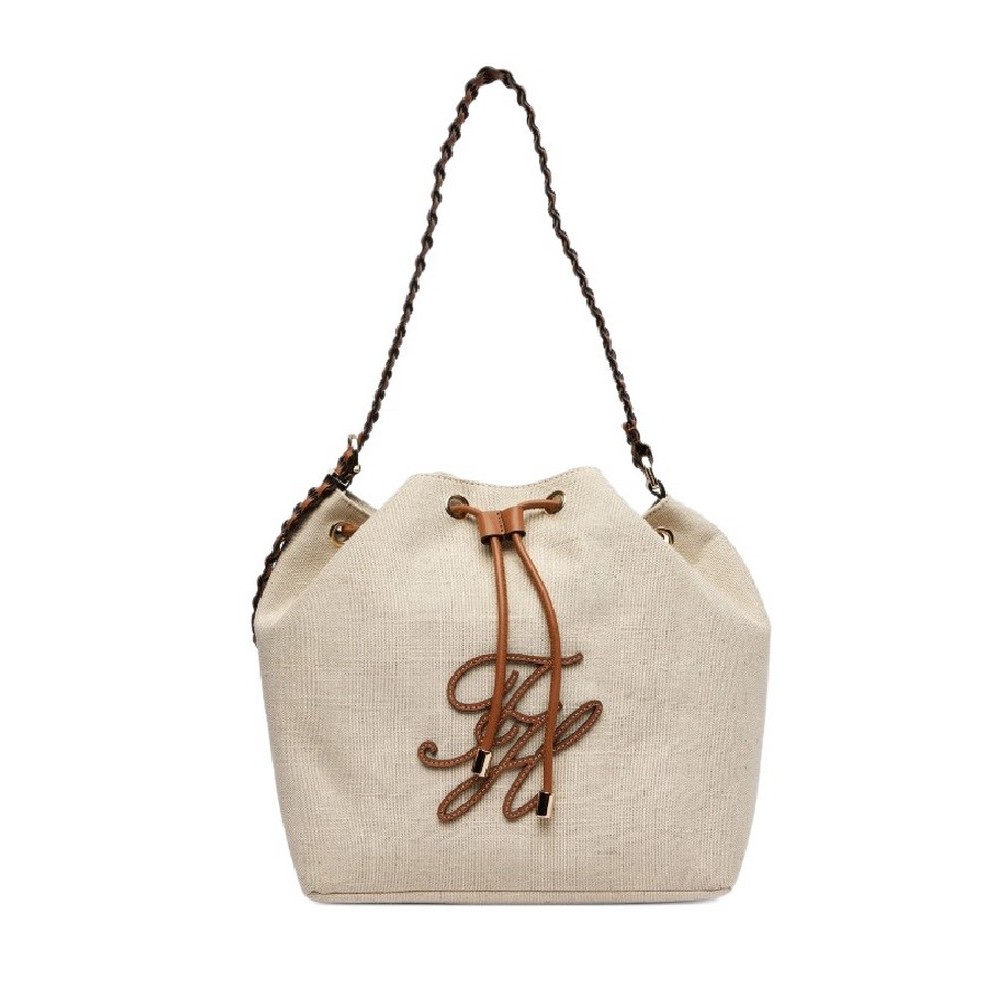 TOMMY HILFIGER ELEV SUMMER BUCKET CANVAS ΤΣΑΝΤΑ ΓΥΝΑΙΚΕΙΑ SAND
