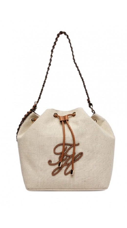 TOMMY HILFIGER ELEV SUMMER BUCKET CANVAS ΤΣΑΝΤΑ ΓΥΝΑΙΚΕΙΑ SAND