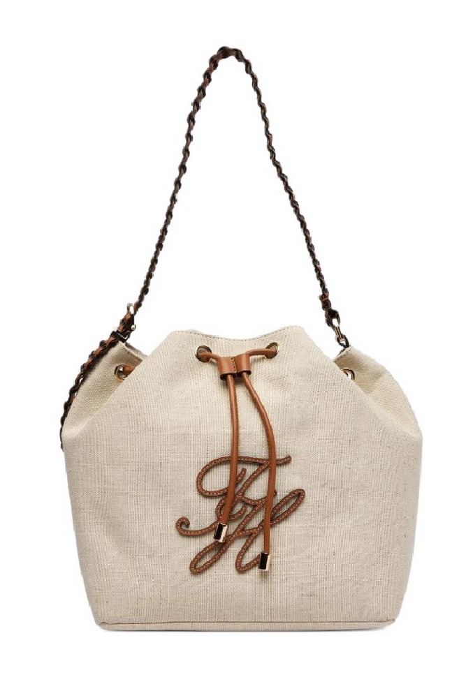 TOMMY HILFIGER ELEV SUMMER BUCKET CANVAS ΤΣΑΝΤΑ ΓΥΝΑΙΚΕΙΑ SAND