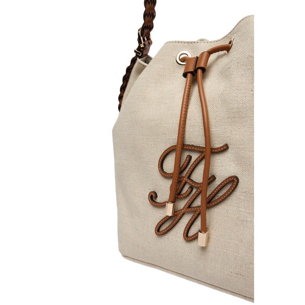 TOMMY HILFIGER ELEV SUMMER BUCKET CANVAS ΤΣΑΝΤΑ ΓΥΝΑΙΚΕΙΑ SAND