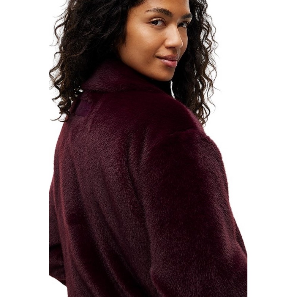 TOMMY JEANS FAUX FUR JACKET EXT ΜΠΟΥΦΑΝ ΓΥΝΑΙΚΕΙΟ BERRY