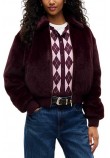 TOMMY JEANS FAUX FUR JACKET EXT ΜΠΟΥΦΑΝ ΓΥΝΑΙΚΕΙΟ BERRY