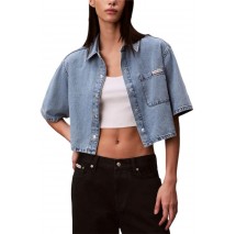 CALVIN KLEIN JEANS BOXY CROPPED DENIM SHIRT VINTAGE ΤΖΙΝ ΠΟΥΚΑΜΙΣΟ ΓΥΝΑΙΚΕΙΟ LIGHT DENIM