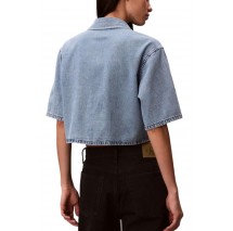CALVIN KLEIN JEANS BOXY CROPPED DENIM SHIRT VINTAGE ΤΖΙΝ ΠΟΥΚΑΜΙΣΟ ΓΥΝΑΙΚΕΙΟ LIGHT DENIM