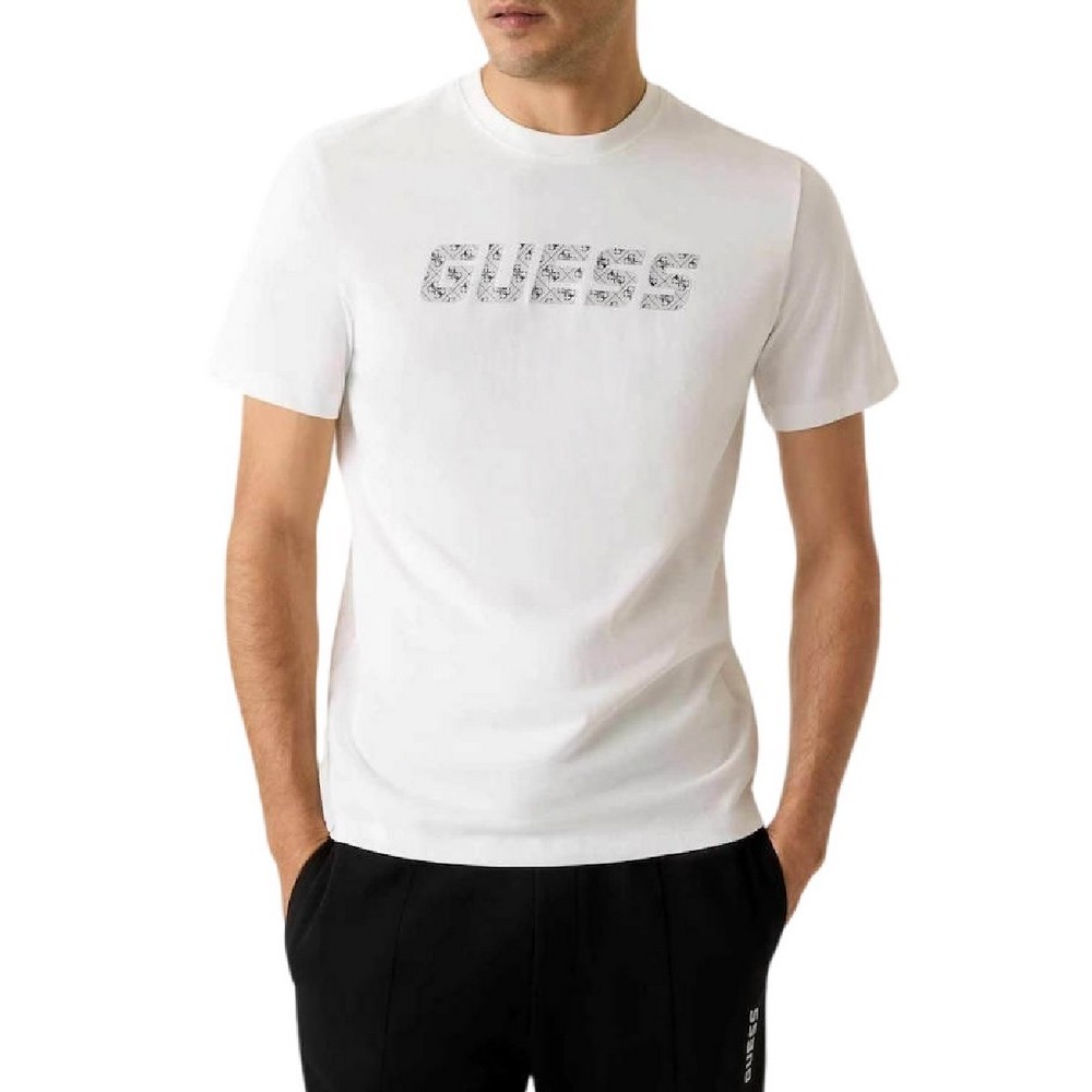 GUESS MASKA CN T-SHIRT ΜΠΛΟΥΖΑ ΑΝΔΡΙΚΗ WHITE
