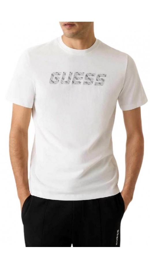 GUESS MASKA CN T-SHIRT ΜΠΛΟΥΖΑ ΑΝΔΡΙΚΗ WHITE