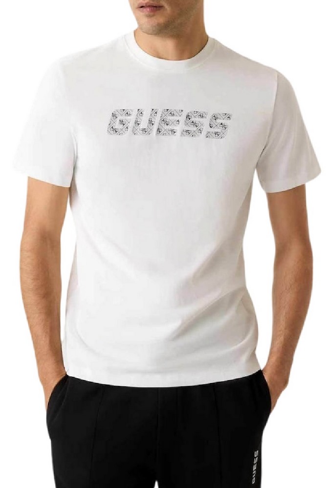 GUESS MASKA CN T-SHIRT ΜΠΛΟΥΖΑ ΑΝΔΡΙΚΗ WHITE