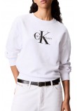 CALVIN KLEIN JEANS LS MONOLOGO FRENCH TERRY RLXD CN ΦΟΥΤΕΡ ΜΠΛΟΥΖΑ ΓΥΝΑΙΚΕΙΑ WHITE