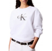 CALVIN KLEIN JEANS LS MONOLOGO FRENCH TERRY RLXD CN ΦΟΥΤΕΡ ΜΠΛΟΥΖΑ ΓΥΝΑΙΚΕΙΑ WHITE
