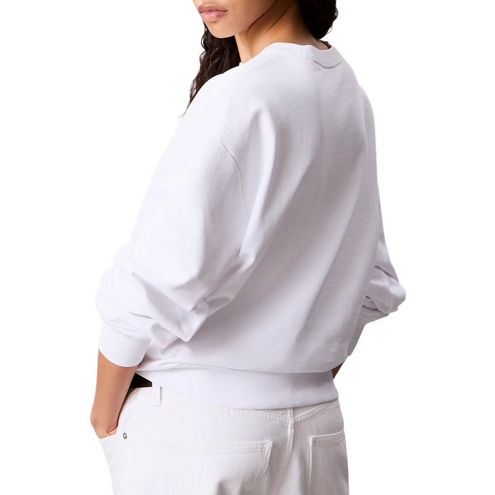 CALVIN KLEIN JEANS LS MONOLOGO FRENCH TERRY RLXD CN ΦΟΥΤΕΡ ΜΠΛΟΥΖΑ ΓΥΝΑΙΚΕΙΑ WHITE