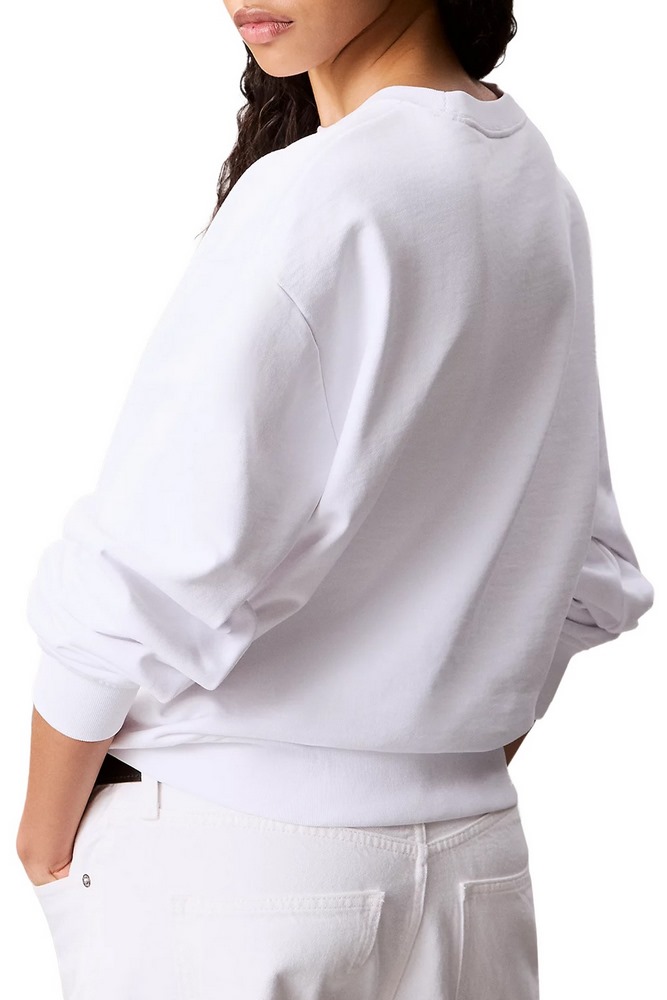 CALVIN KLEIN JEANS LS MONOLOGO FRENCH TERRY RLXD CN ΦΟΥΤΕΡ ΜΠΛΟΥΖΑ ΓΥΝΑΙΚΕΙΑ WHITE