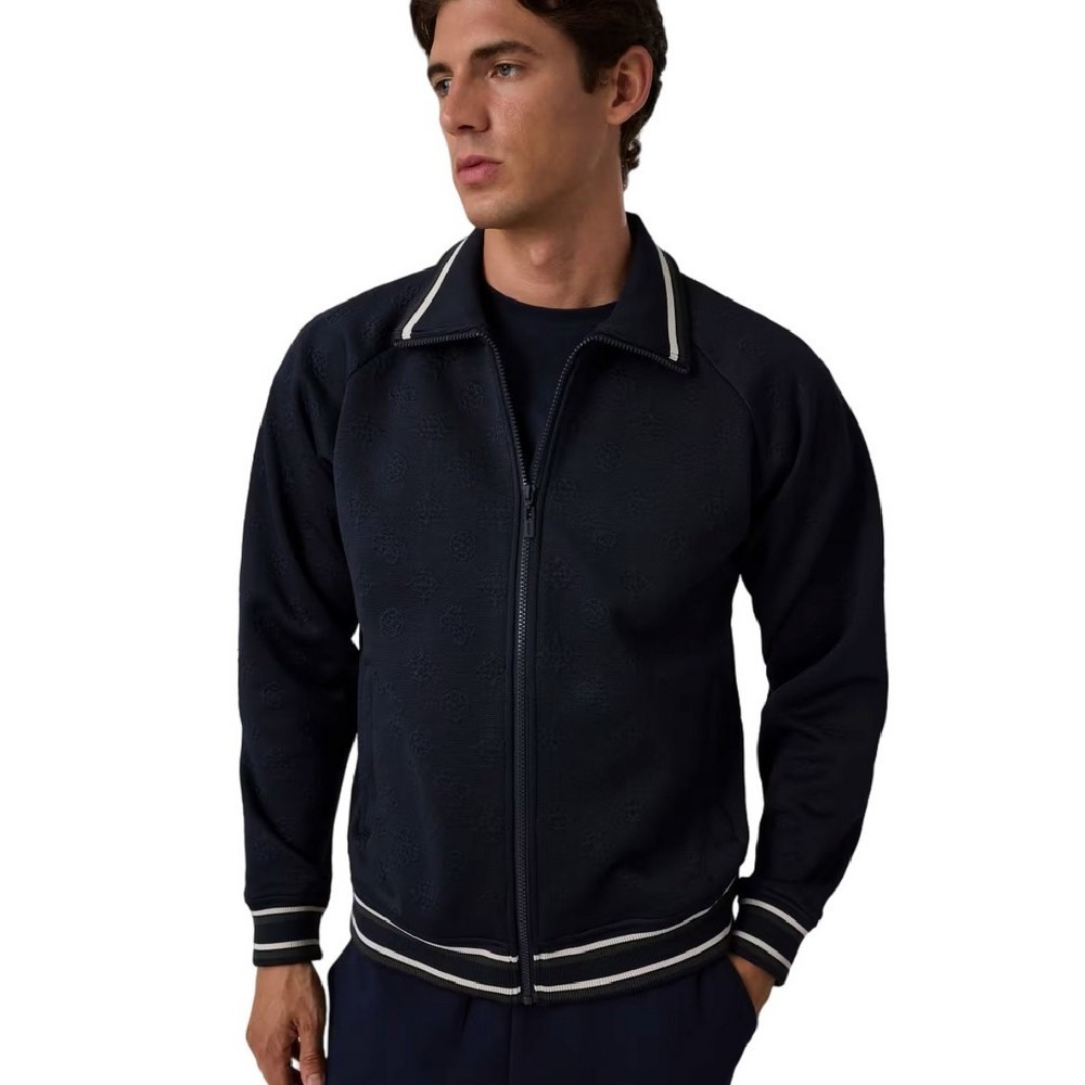 GUESS WALLACE FULL ZIP SWEATSHIRT ΖΑΚΕΤΑ ΦΟΥΤΕΡ ΑΝΔΡΙΚΗ NAVY