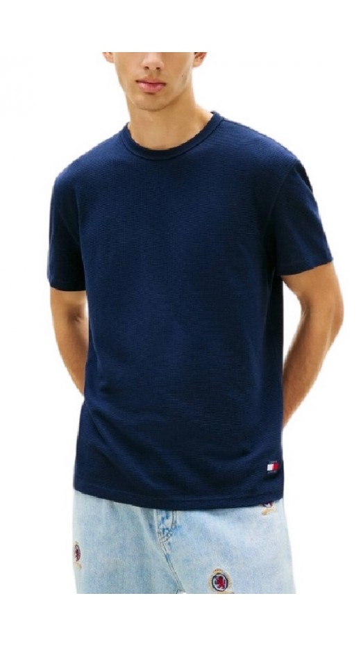 TOMMY JEANS REG WAFFLE TEE T-SHIRT ΜΠΛΟΥΖΑ ΑΝΔΡΙΚΗ NAVY