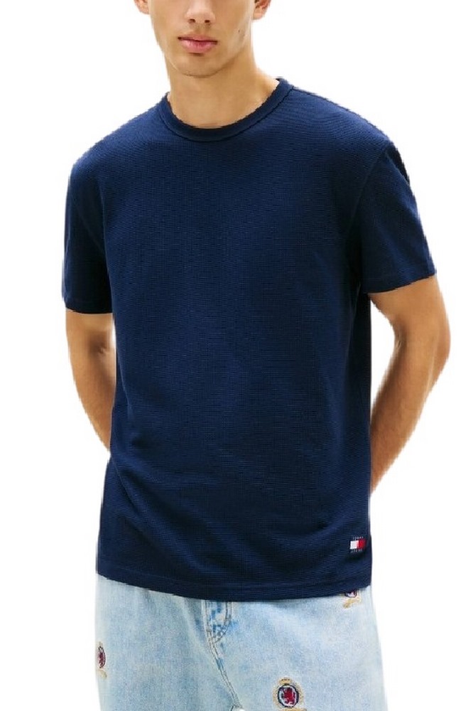 TOMMY JEANS REG WAFFLE TEE T-SHIRT ΜΠΛΟΥΖΑ ΑΝΔΡΙΚΗ NAVY