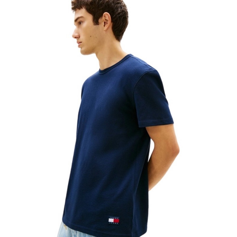 TOMMY JEANS REG WAFFLE TEE T-SHIRT ΜΠΛΟΥΖΑ ΑΝΔΡΙΚΗ NAVY