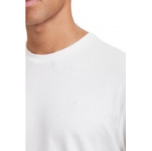 CALVIN KLEIN SUPIMA INTERLOCK SOLID CREWNECK ΜΠΛΟΥΖΑ ΜΑΚΡΥΜΑΝΙΚΗ ΑΝΔΡΙΚΗ BRIGHT WHITE