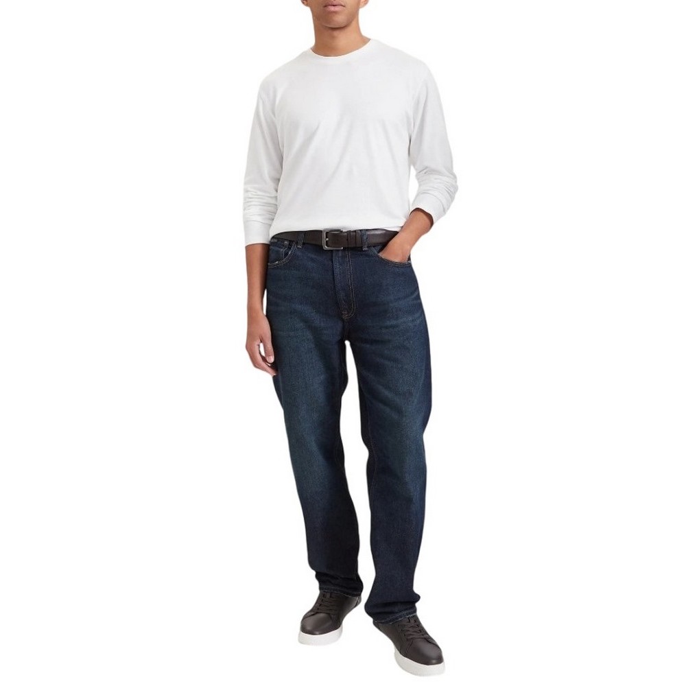 CALVIN KLEIN SUPIMA INTERLOCK SOLID CREWNECK ΜΠΛΟΥΖΑ ΜΑΚΡΥΜΑΝΙΚΗ ΑΝΔΡΙΚΗ BRIGHT WHITE