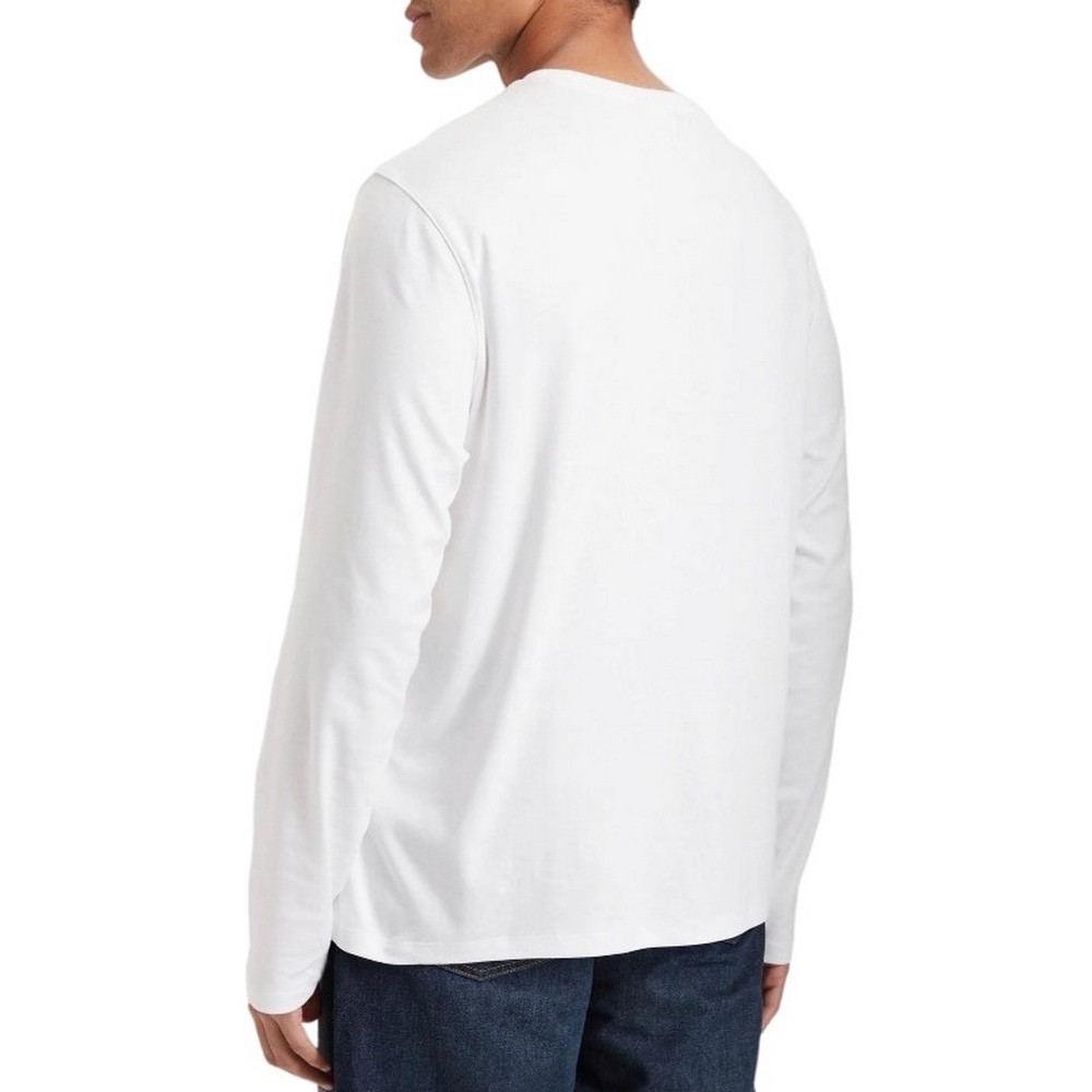 CALVIN KLEIN SUPIMA INTERLOCK SOLID CREWNECK ΜΠΛΟΥΖΑ ΜΑΚΡΥΜΑΝΙΚΗ ΑΝΔΡΙΚΗ BRIGHT WHITE