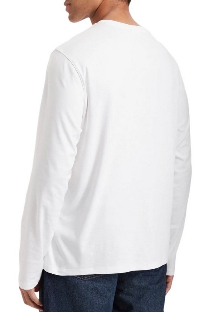 CALVIN KLEIN SUPIMA INTERLOCK SOLID CREWNECK ΜΠΛΟΥΖΑ ΜΑΚΡΥΜΑΝΙΚΗ ΑΝΔΡΙΚΗ BRIGHT WHITE