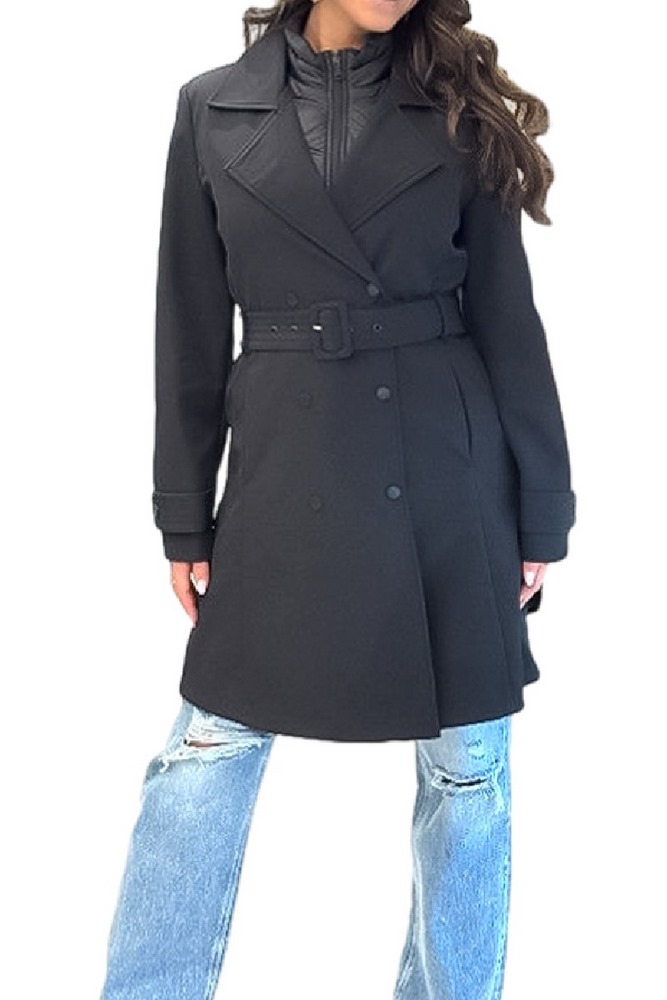 GUESS DILETTA 2 IN 1 TRENCH ΚΑΜΠΑΡΝΤΙΝΑ ΓΥΝΑΙΚΕΙΑ BLACK