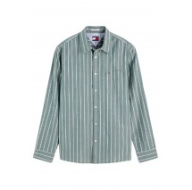 TOMMY JEANS REG POPLIN PATTERN SHIRT ΠΟΥΚΑΜΙΣΟ ΑΝΔΡΙΚΟ GREEN