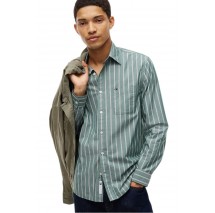 TOMMY JEANS REG POPLIN PATTERN SHIRT ΠΟΥΚΑΜΙΣΟ ΑΝΔΡΙΚΟ GREEN