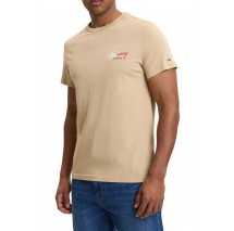 TOMMY JEANS REG SIGN SHIFT TEE EXT T-SHIRT ΜΠΛΟΥΖΑ ΑΝΔΡΙΚΗ BEIGE