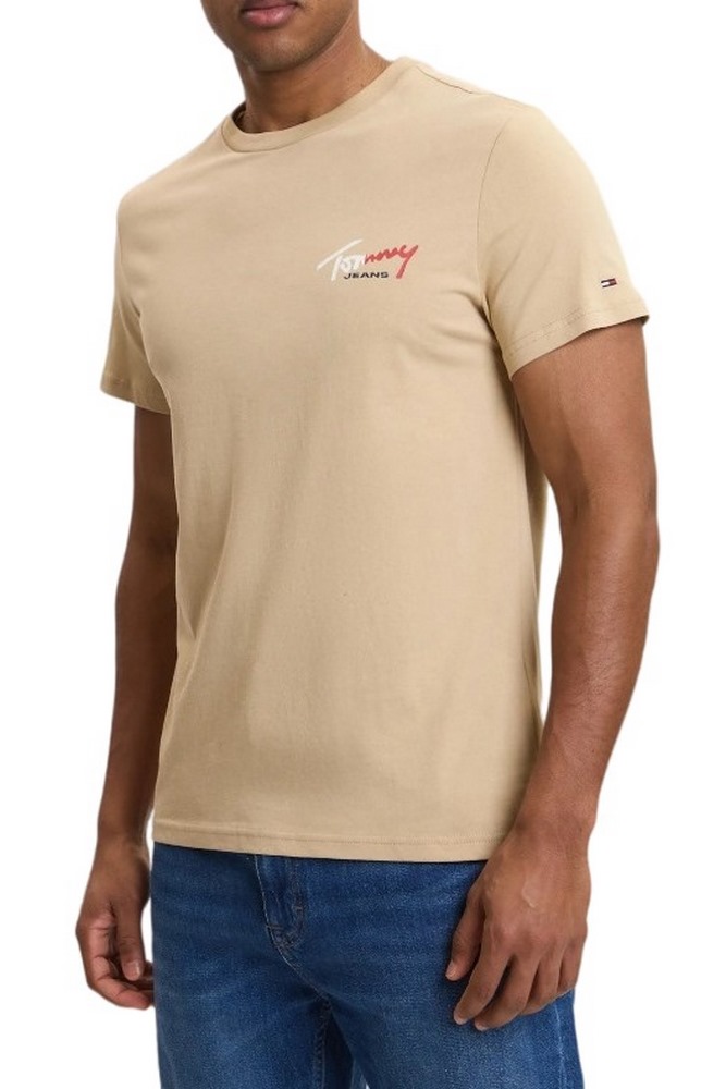 TOMMY JEANS REG SIGN SHIFT TEE EXT T-SHIRT ΜΠΛΟΥΖΑ ΑΝΔΡΙΚΗ BEIGE