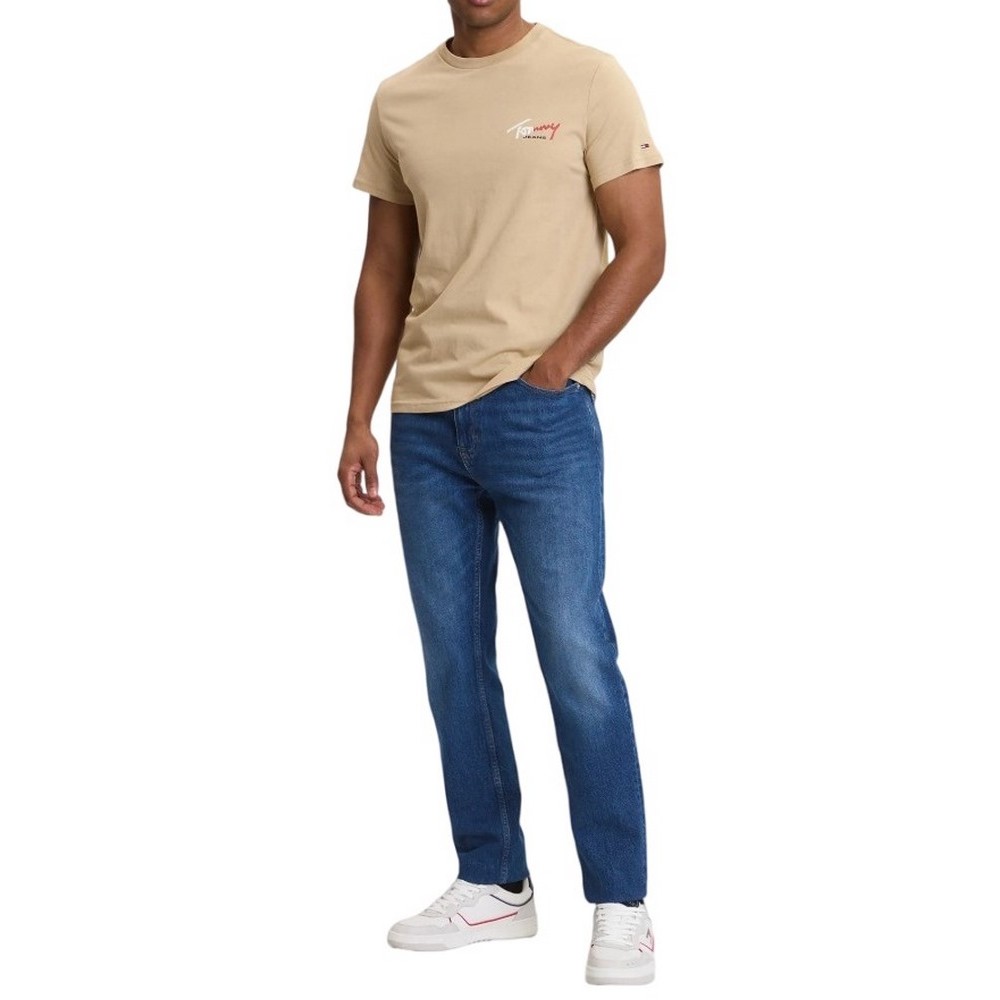 TOMMY JEANS REG SIGN SHIFT TEE EXT T-SHIRT ΜΠΛΟΥΖΑ ΑΝΔΡΙΚΗ BEIGE