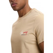 TOMMY JEANS REG SIGN SHIFT TEE EXT T-SHIRT ΜΠΛΟΥΖΑ ΑΝΔΡΙΚΗ BEIGE