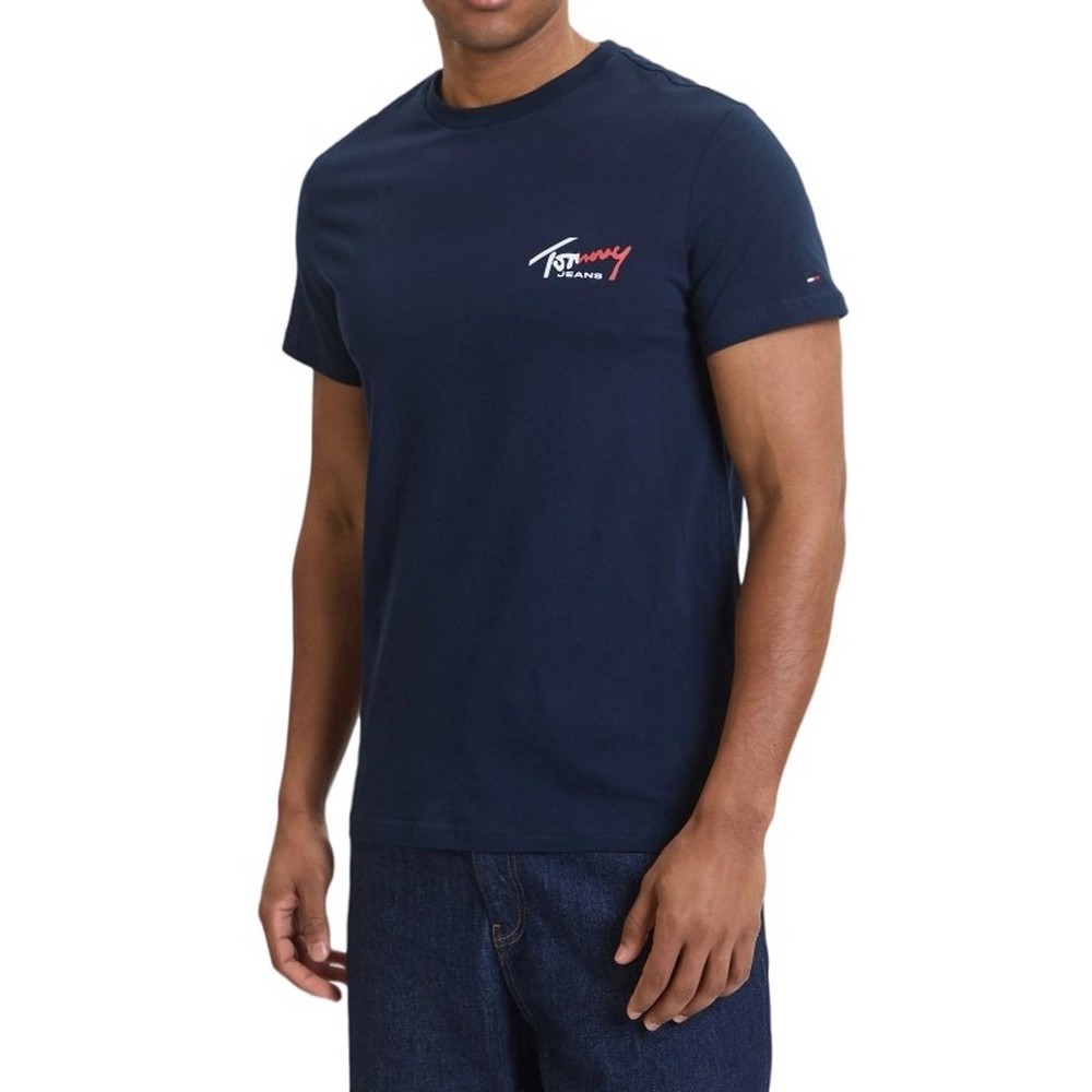 TOMMY JEANS REG SIGN SHIFT TEE EXT T-SHIRT ΜΠΛΟΥΖΑ ΑΝΔΡΙΚΗ NAVY