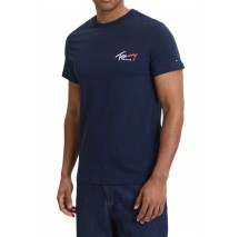 TOMMY JEANS REG SIGN SHIFT TEE EXT T-SHIRT ΜΠΛΟΥΖΑ ΑΝΔΡΙΚΗ NAVY
