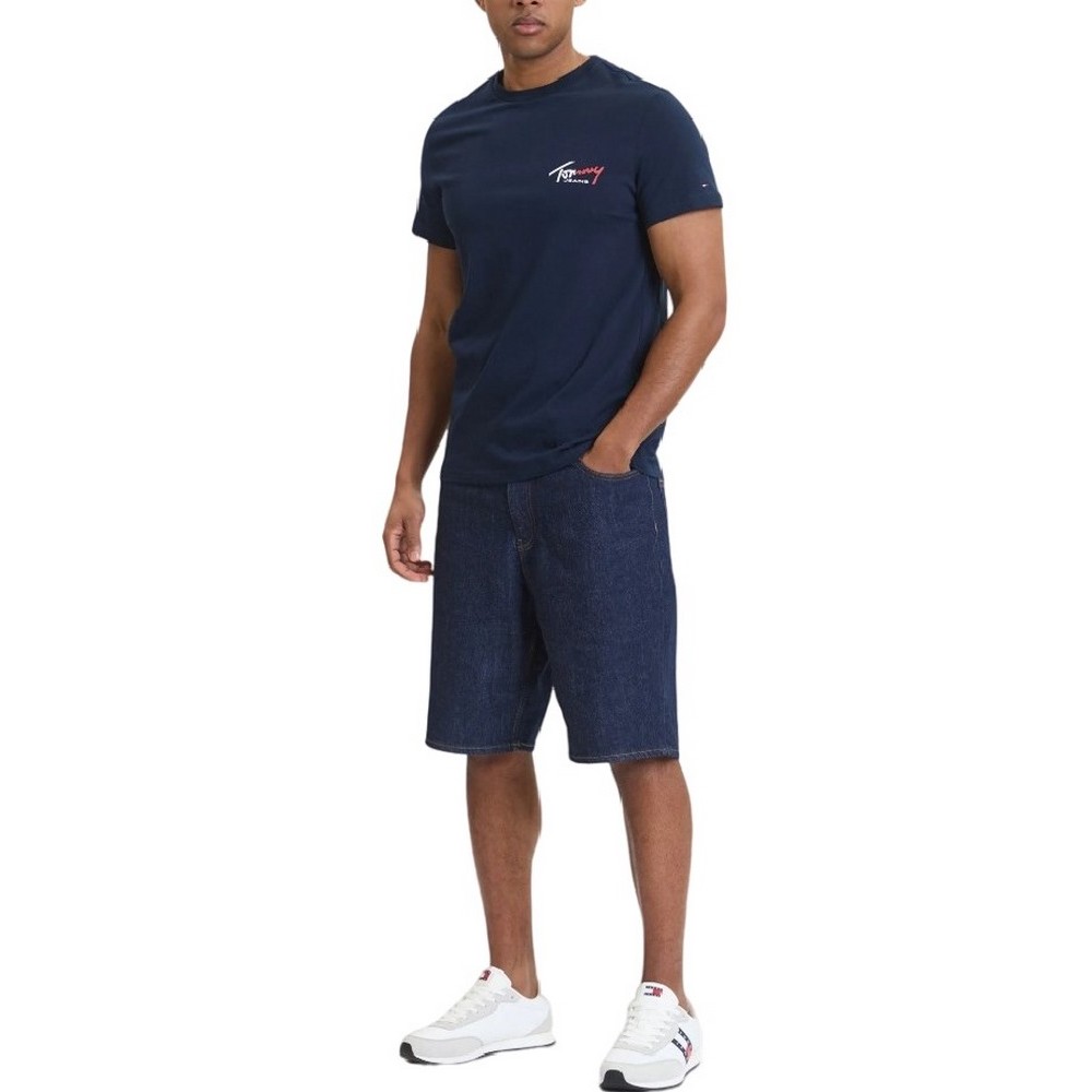 TOMMY JEANS REG SIGN SHIFT TEE EXT T-SHIRT ΜΠΛΟΥΖΑ ΑΝΔΡΙΚΗ NAVY