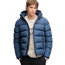 SUPERDRY HOODED SPORTS PUFFER JACKET ΜΠΟΥΦΑΝ ΑΝΔΡΙΚΟ BLUE