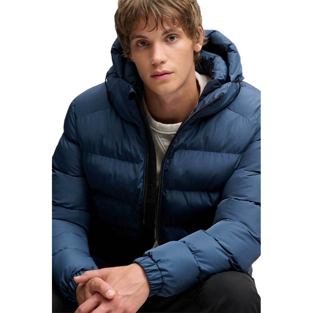 SUPERDRY HOODED SPORTS PUFFER JACKET ΜΠΟΥΦΑΝ ΑΝΔΡΙΚΟ BLUE