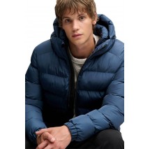 SUPERDRY HOODED SPORTS PUFFER JACKET ΜΠΟΥΦΑΝ ΑΝΔΡΙΚΟ BLUE