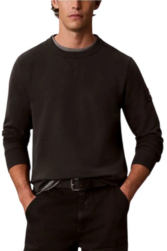 CALVIN KLEIN JEANS EU 350TERRY BADGE CN SWEATSHI ΦΟΥΤΕΡ ΜΠΛΟΥΖΑ ΑΝΔΡΙΚΗ ANTHRACHITE
