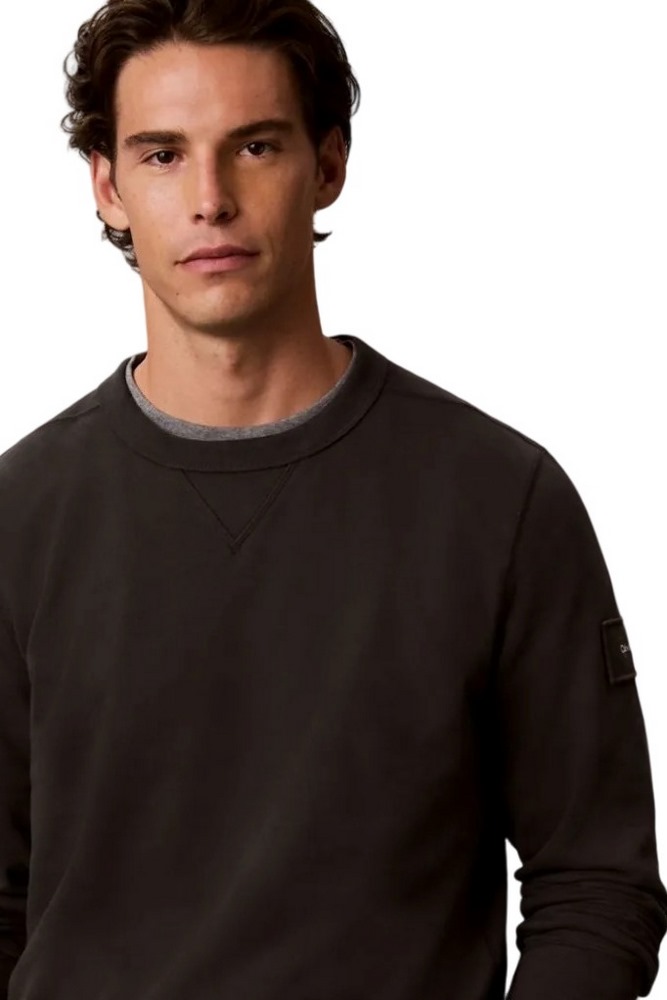 CALVIN KLEIN JEANS EU 350TERRY BADGE CN SWEATSHI ΦΟΥΤΕΡ ΜΠΛΟΥΖΑ ΑΝΔΡΙΚΗ ANTHRACHITE