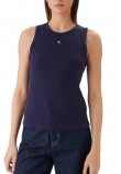 CALVIN KLEIN JEANS SL MONOGRAM PATCH WAFFLE RACER ΤΟΠ ΓΥΝΑΙΚΕΙΟ DARK BLUE