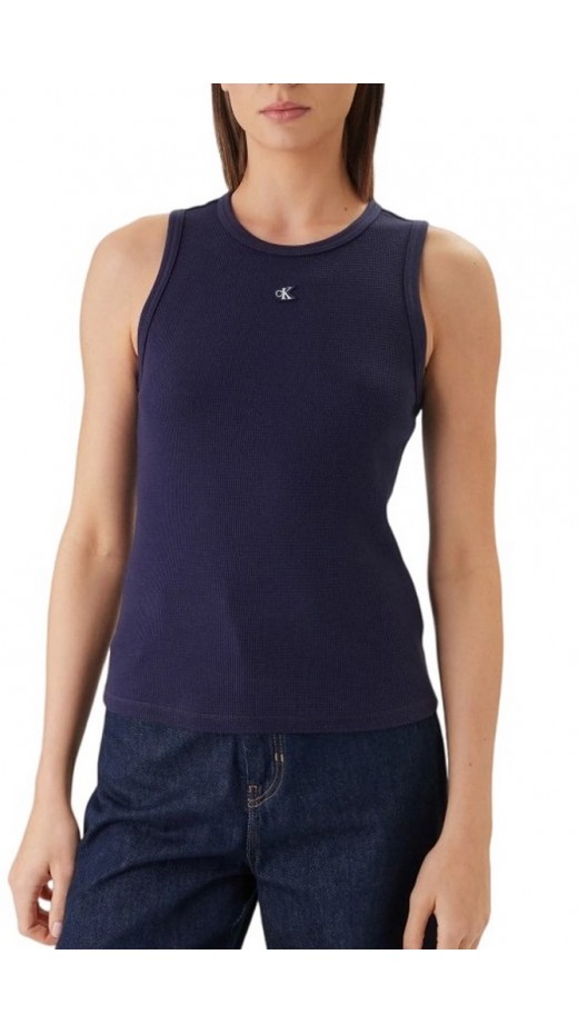 CALVIN KLEIN JEANS SL MONOGRAM PATCH WAFFLE RACER ΤΟΠ ΓΥΝΑΙΚΕΙΟ DARK BLUE