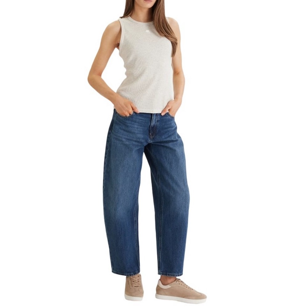 CALVIN KLEIN JEANS SL MONOGRAM PATCH WAFFLE RACER ΤΟΠ ΓΥΝΑΙΚΕΙΟ VANILLA