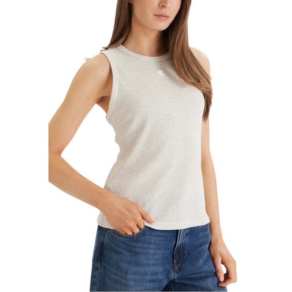 CALVIN KLEIN JEANS SL MONOGRAM PATCH WAFFLE RACER ΤΟΠ ΓΥΝΑΙΚΕΙΟ VANILLA
