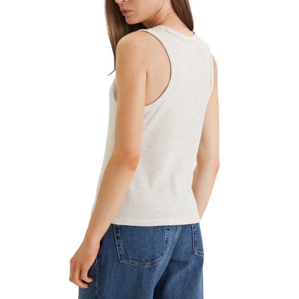 CALVIN KLEIN JEANS SL MONOGRAM PATCH WAFFLE RACER ΤΟΠ ΓΥΝΑΙΚΕΙΟ VANILLA