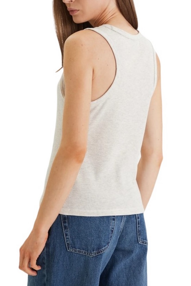 CALVIN KLEIN JEANS SL MONOGRAM PATCH WAFFLE RACER ΤΟΠ ΓΥΝΑΙΚΕΙΟ VANILLA