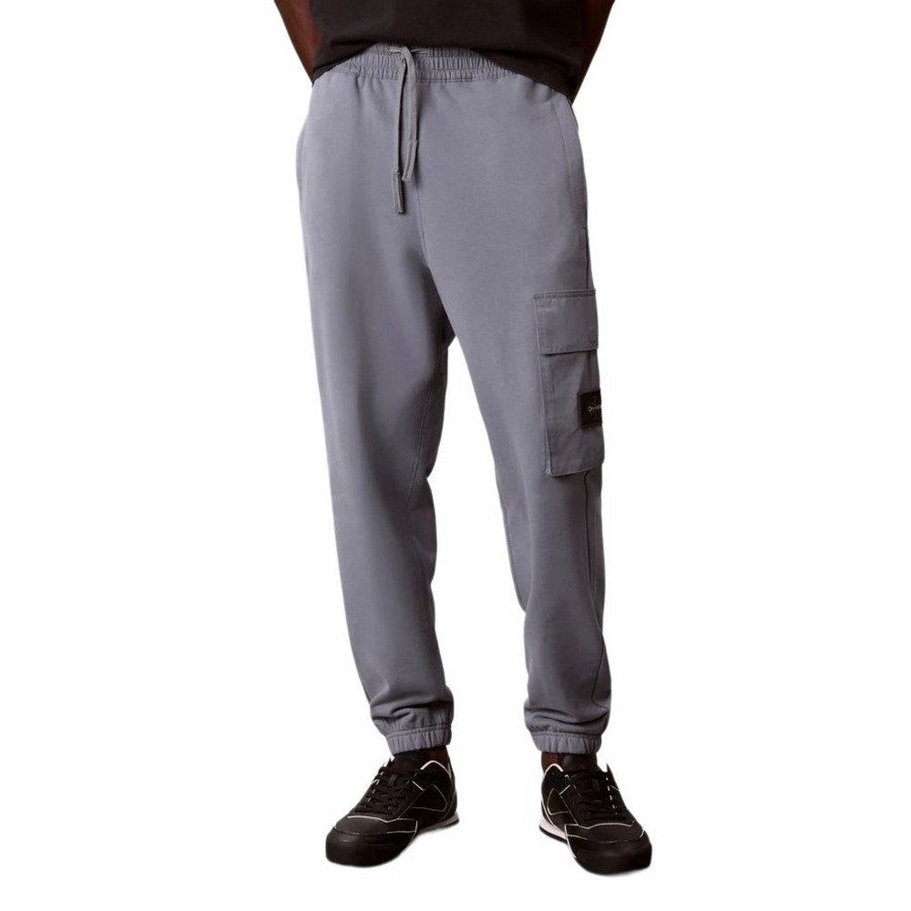 CALVIN KLEIN JEANS EU 350TERRY BADGE JOGGER ΦΟΡΜΑ ΠΑΝΤΕΛΟΝΙ ΑΝΔΡΙΚΟ STEEL GRAY