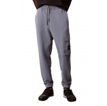 CALVIN KLEIN JEANS EU 350TERRY BADGE JOGGER ΦΟΡΜΑ ΠΑΝΤΕΛΟΝΙ ΑΝΔΡΙΚΟ STEEL GRAY
