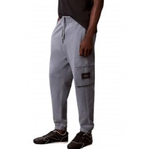 CALVIN KLEIN JEANS EU 350TERRY BADGE JOGGER ΦΟΡΜΑ ΠΑΝΤΕΛΟΝΙ ΑΝΔΡΙΚΟ STEEL GRAY