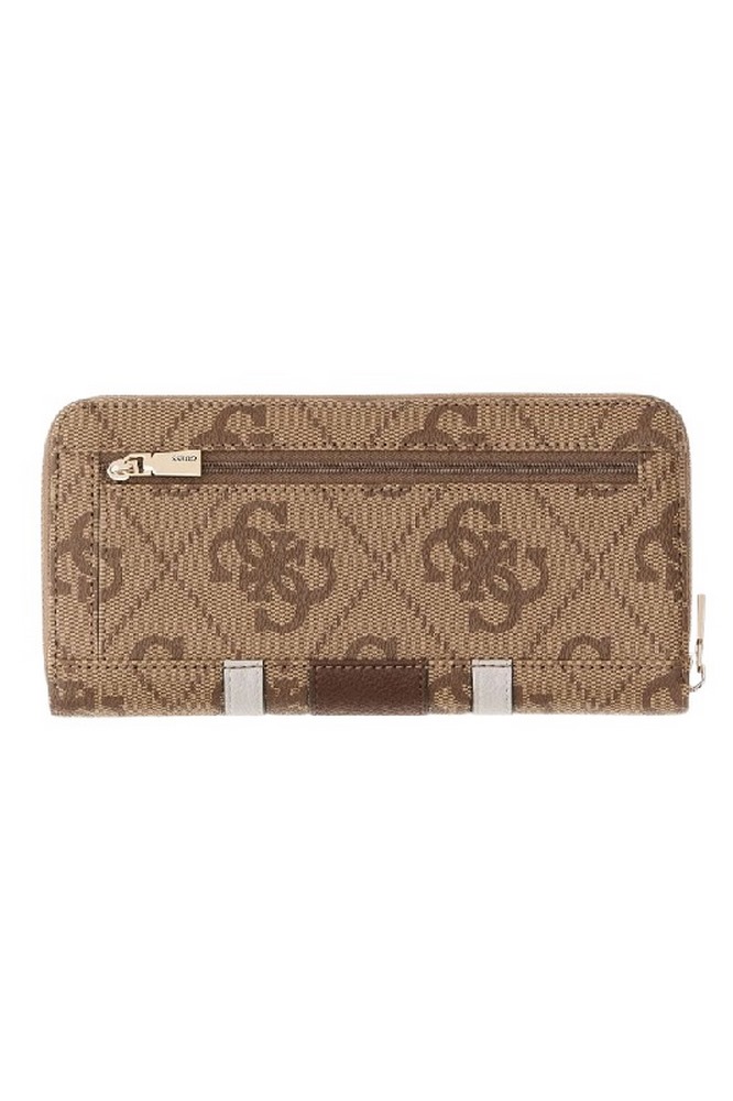 GUESS LAUREL II SLG LRG ZIP AROUND ΠΟΡΤΟΦΟΛΙ ΓΥΝΑΙΚΕΙΟ LATTE