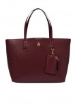 TOMMY HILFIGER ICON TOTE MONO ΤΣΑΝΤΑ ΓΥΝΑΙΚΕΙΑ BORDEAUX
